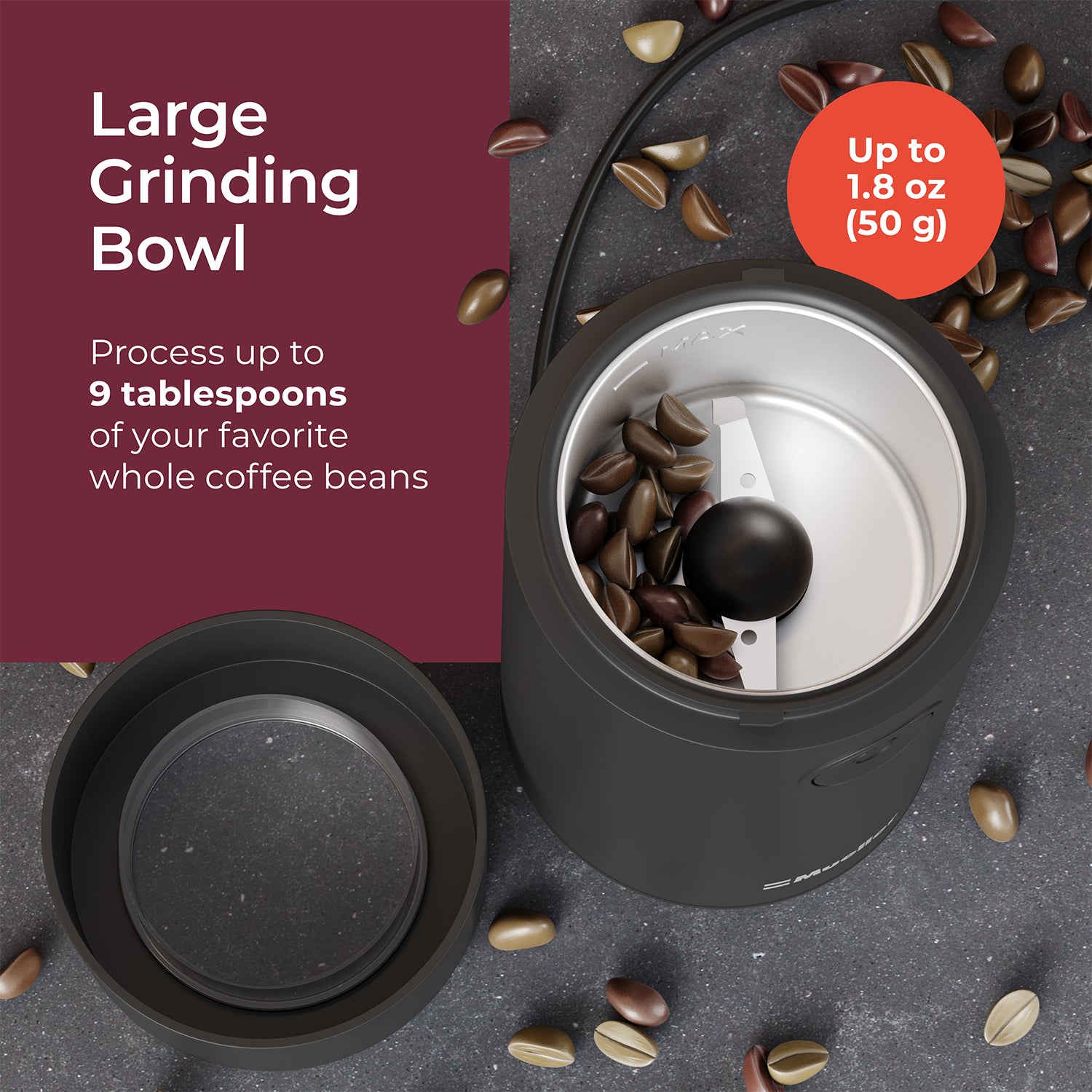 MuellerLiving Coffee Grinder Hubo