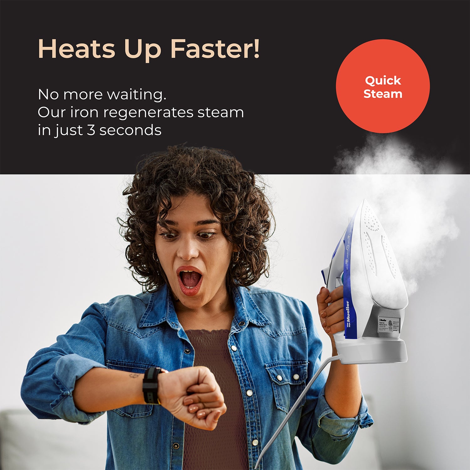 MuellerLiving Professional Grade Steam Iron