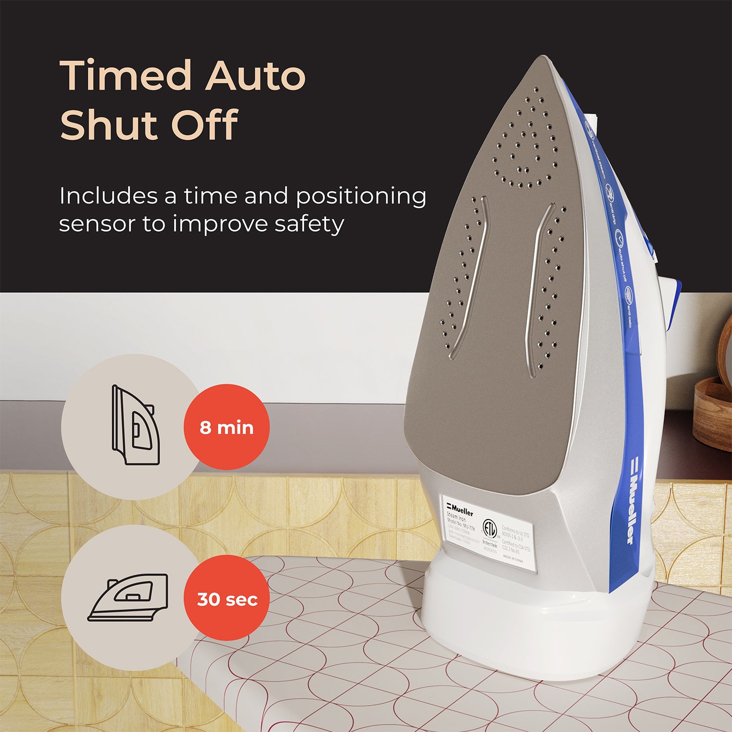 MuellerLiving Professional Grade Steam Iron