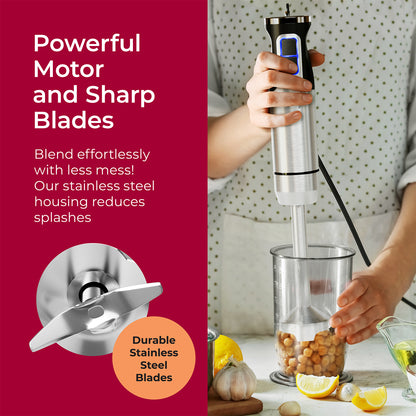 MuellerLiving Immersion Blender Stick with 3 Accessories