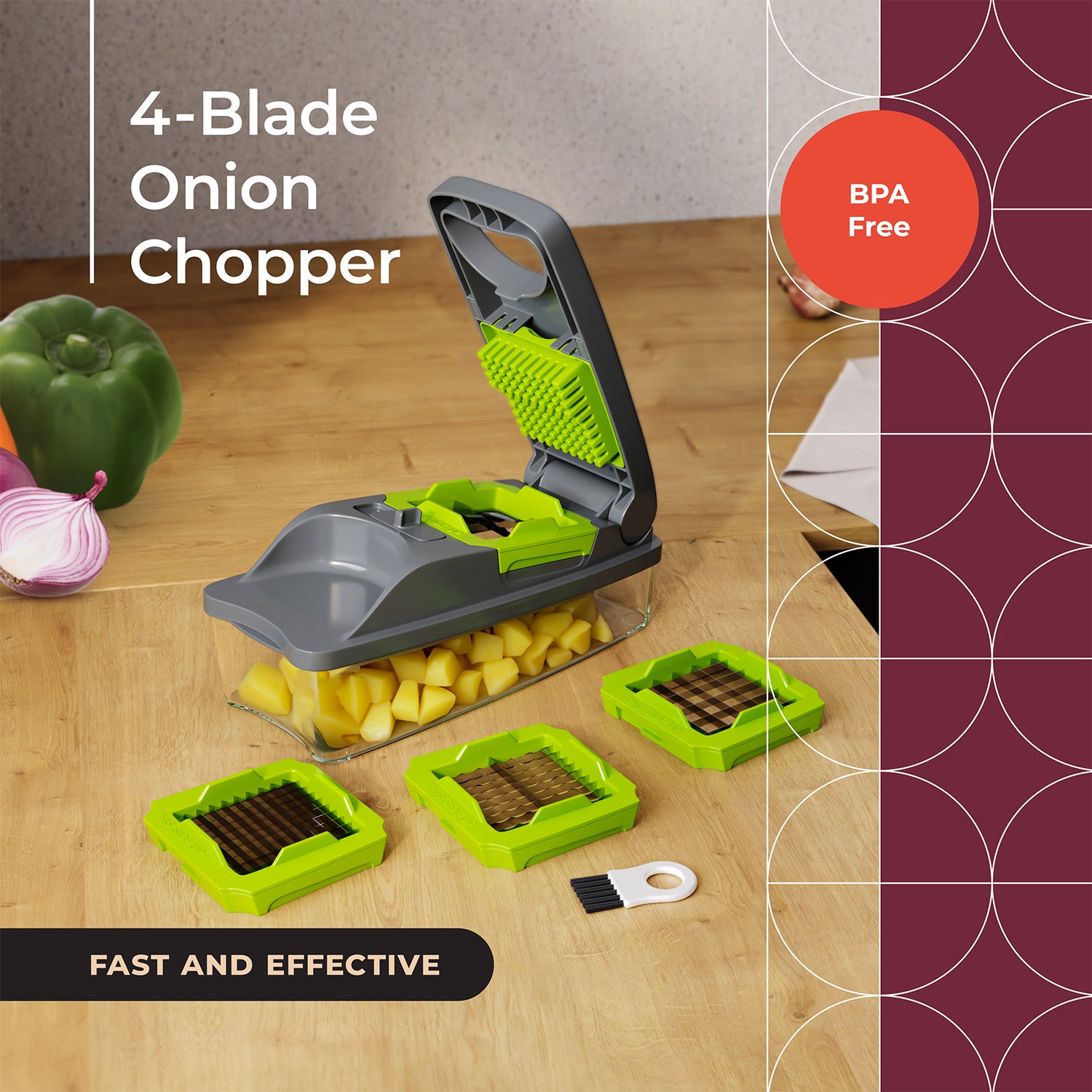 MuellerLiving 4 Blade Onion Chopper